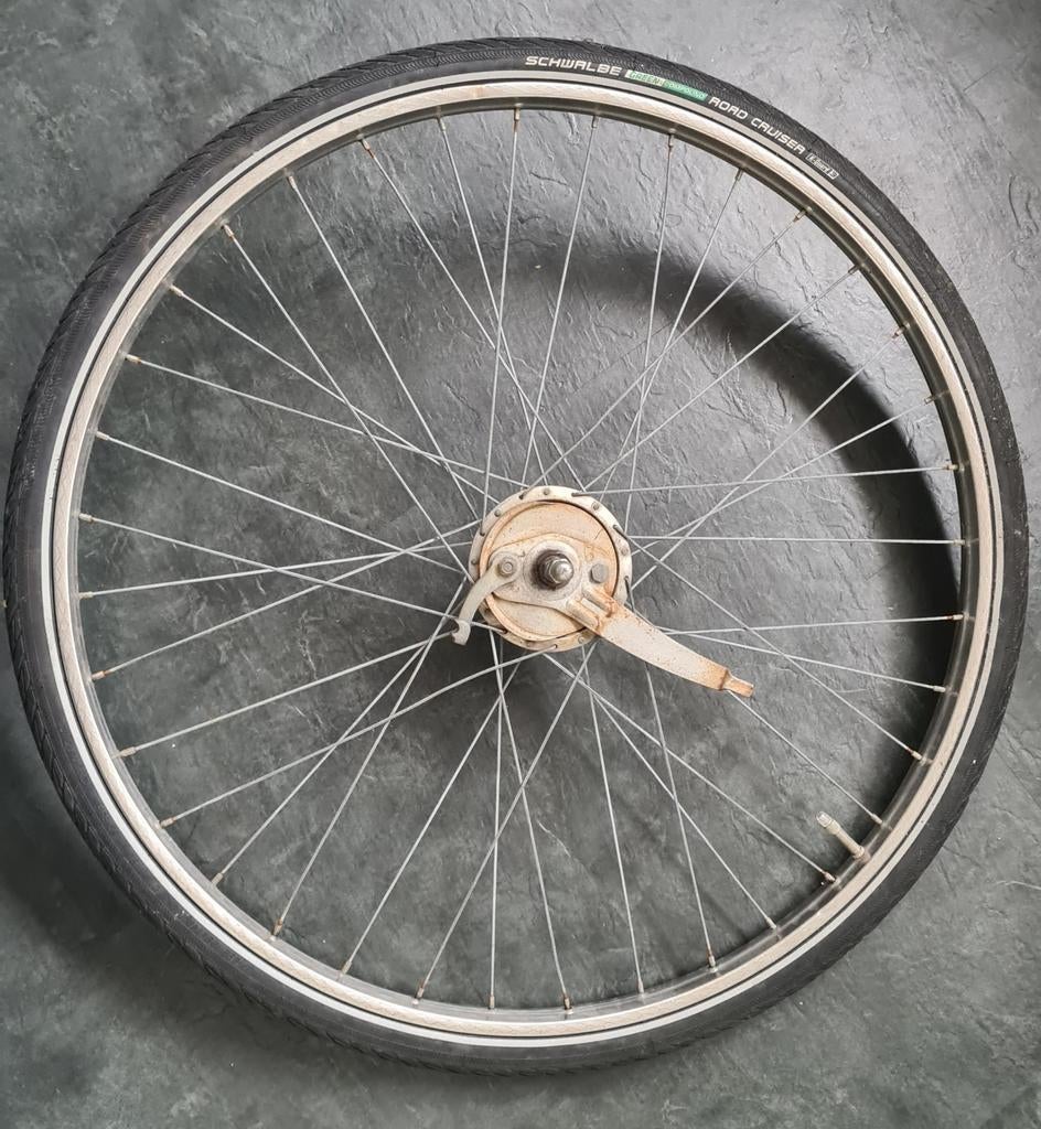 RVS voorwiel 622 / 28" - Sturmey Archer naaf & trommelrem, Fietsen en Brommers, Ophalen of Verzenden, Gebruikt, Wiel, Sturmey Archer