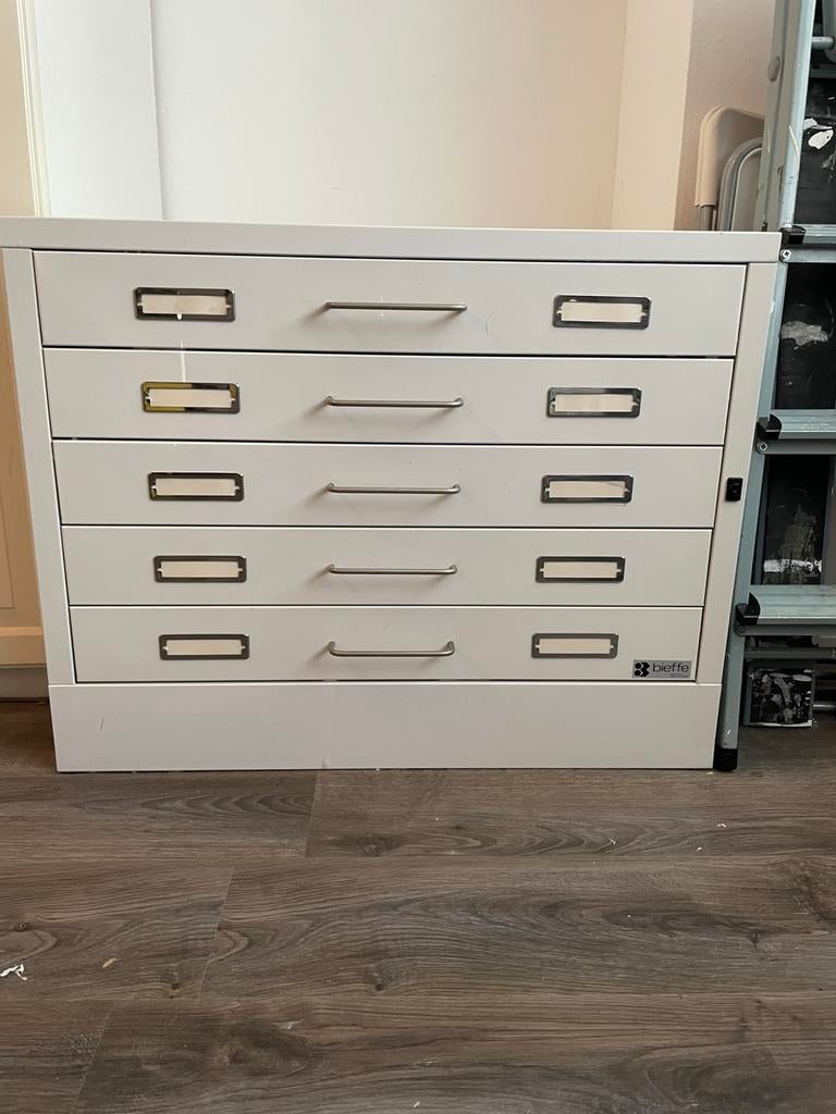 Papier  ladekast Bieffe tekeningkast, Zo goed als nieuw, 3 of 4 laden, Minder dan 100 cm, 25 tot 50 cm
