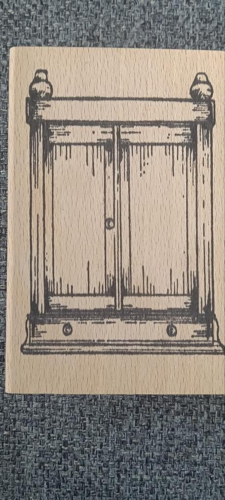 Houten stempel met kast/raam motief, Ophalen of Verzenden, Zo goed als nieuw, Houten stempel