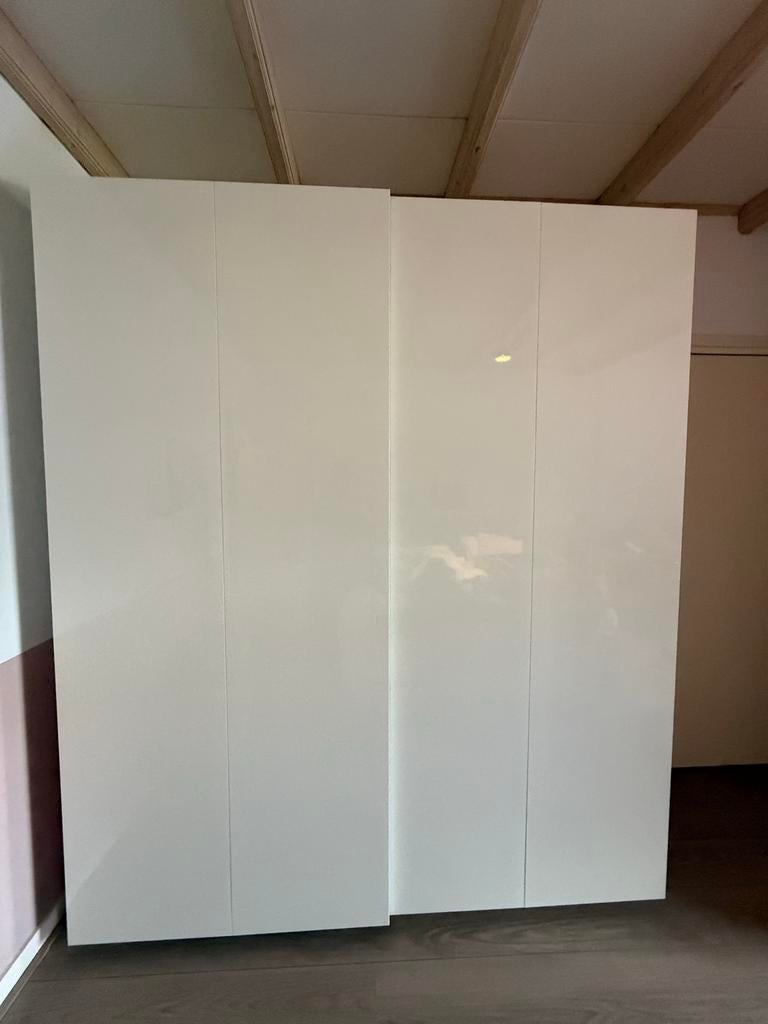 IKEA PAX/HASVIK kledingkast wit met hoogglans deuren, Ophalen, Overige materialen, 200 cm of meer, 150 tot 200 cm