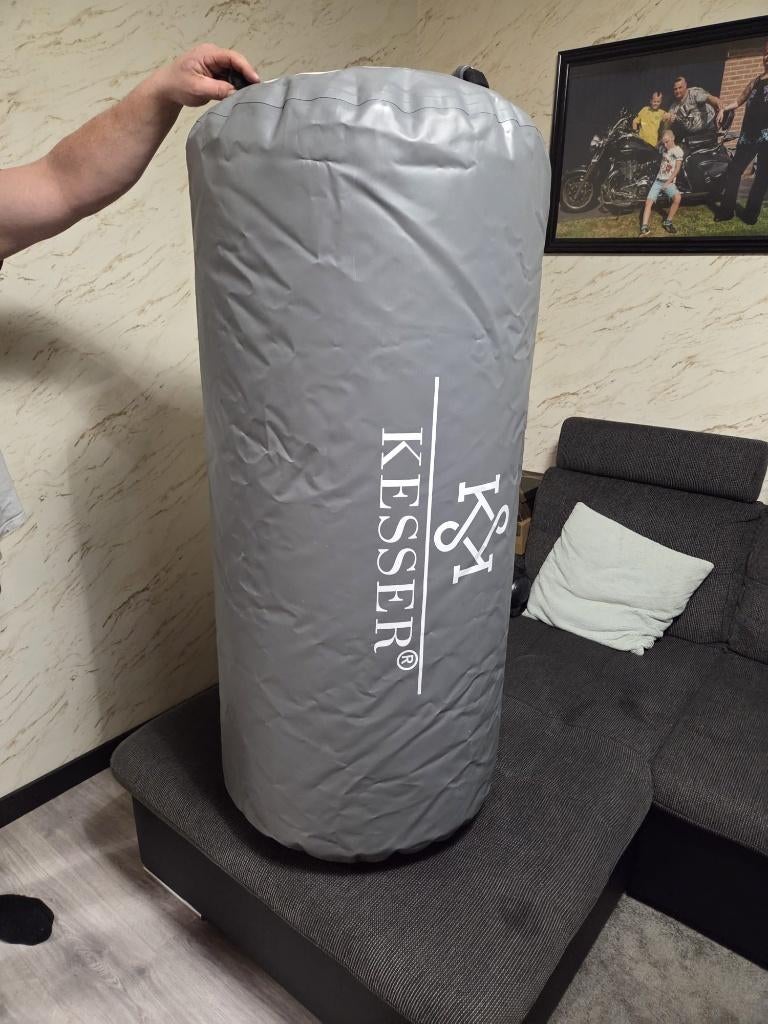 Gloednieuwe Kesser airtrack turnmat te koop, Materiaal, Nieuw, Grijs, Kindermaat 122 t/m 140