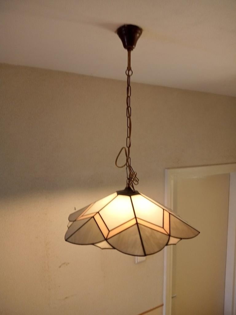 Tiffany / glas in lood lamp, Ophalen, Zo goed als nieuw, Glas, Minder dan 50 cm