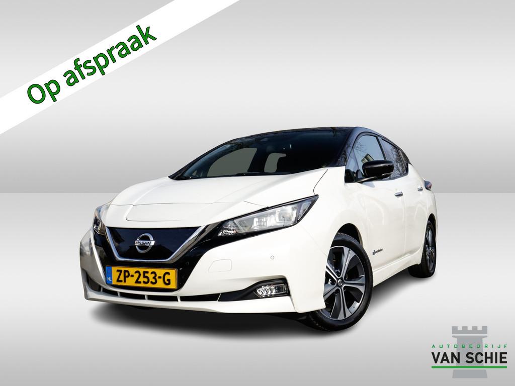 Nissan Leaf Tekna 40 kWh Dealer-Onderh BOVAG-Garantie NL-Aut, Auto's, 12 maanden, Gebruikt, Zwart, Leder en Stof