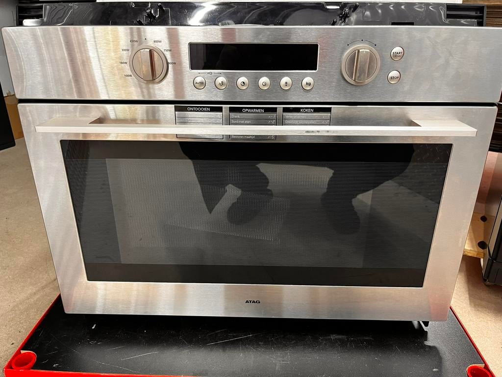ATAG RVS Combi Magnetron/Oven Inbouw, 45 tot 60 cm, Ophalen of Verzenden, Zo goed als nieuw, Oven met grill