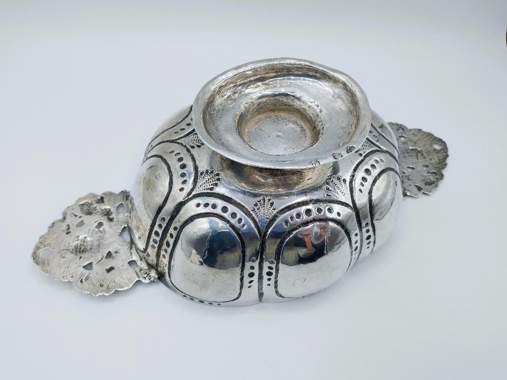Zilveren brandewijnkom, G. J. Schuurman, Zwolle, 1801, Antiek en Kunst, Verzenden, Zilver