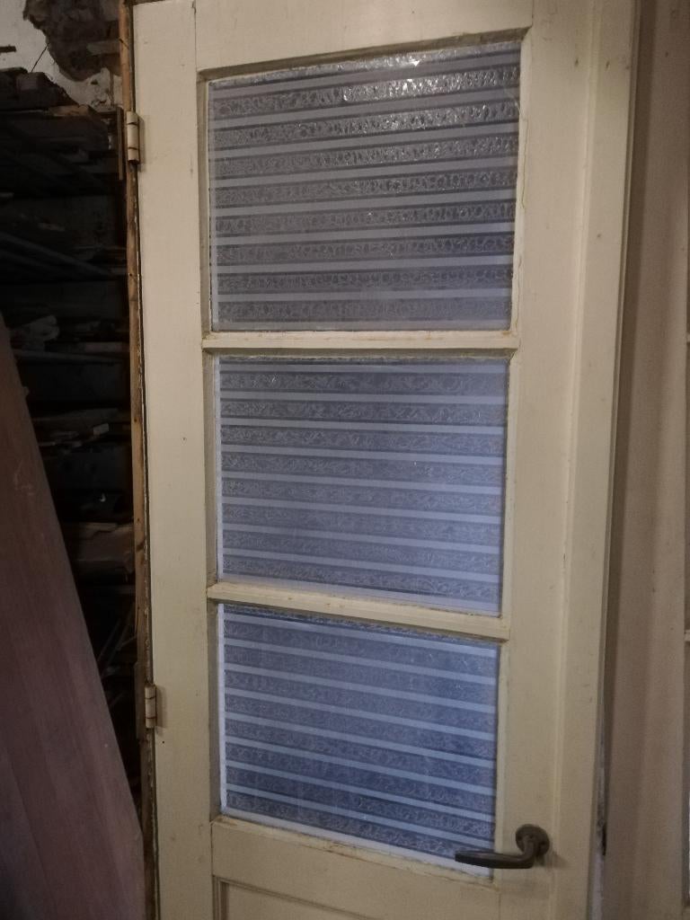 221,5hx131br smalle set dubbele deuren met glas, Ophalen