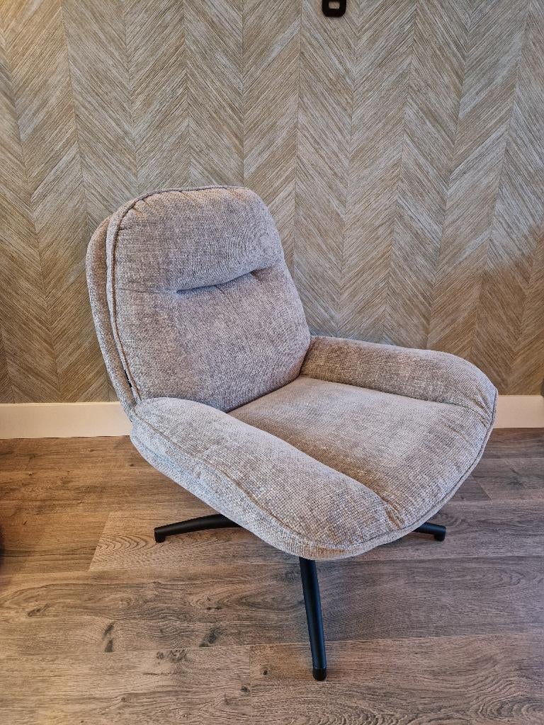 Draaibare Fauteuil grijs, Ophalen, Minder dan 75 cm, Zo goed als nieuw, Stof