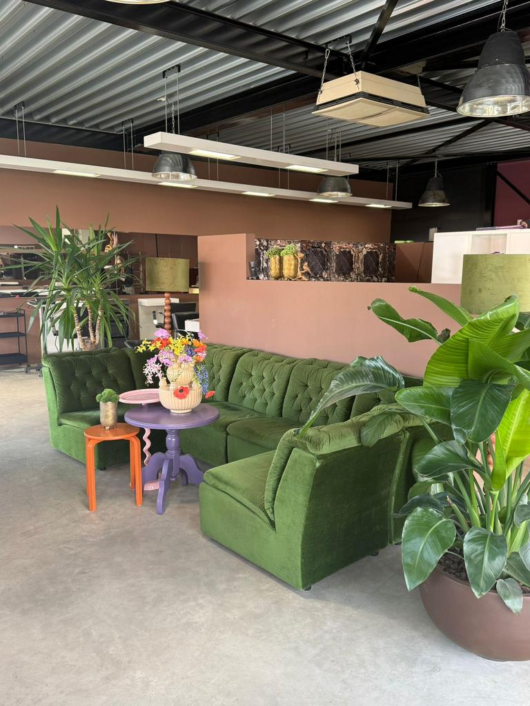 Unieke elementen bank, Huis en Inrichting, Ophalen, Vierpersoons of meer, Stof, Retro/vintage