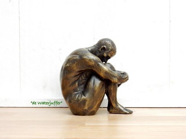 058* Bronzen sterke man (Boven €75 geen verzendkosten), Tuin en Terras, Tuinbeelden, Ophalen of Verzenden, Nieuw, Overige materialen