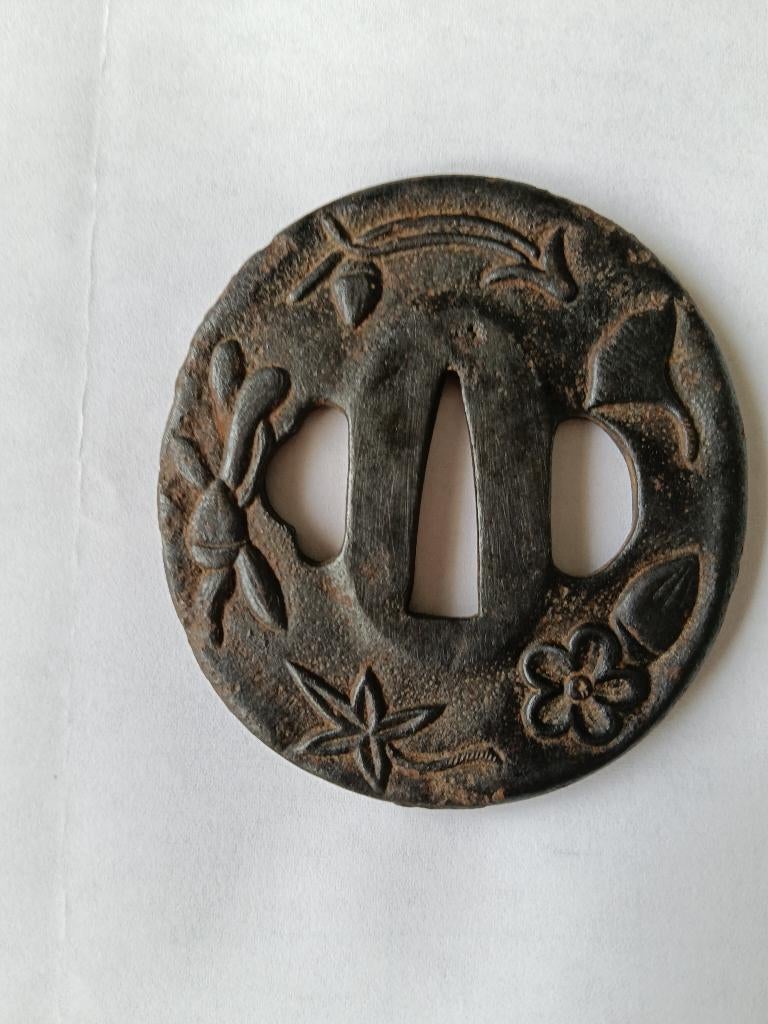 Antieke Japanse tsuba ,zwaard, katana, tanto., Verzenden
