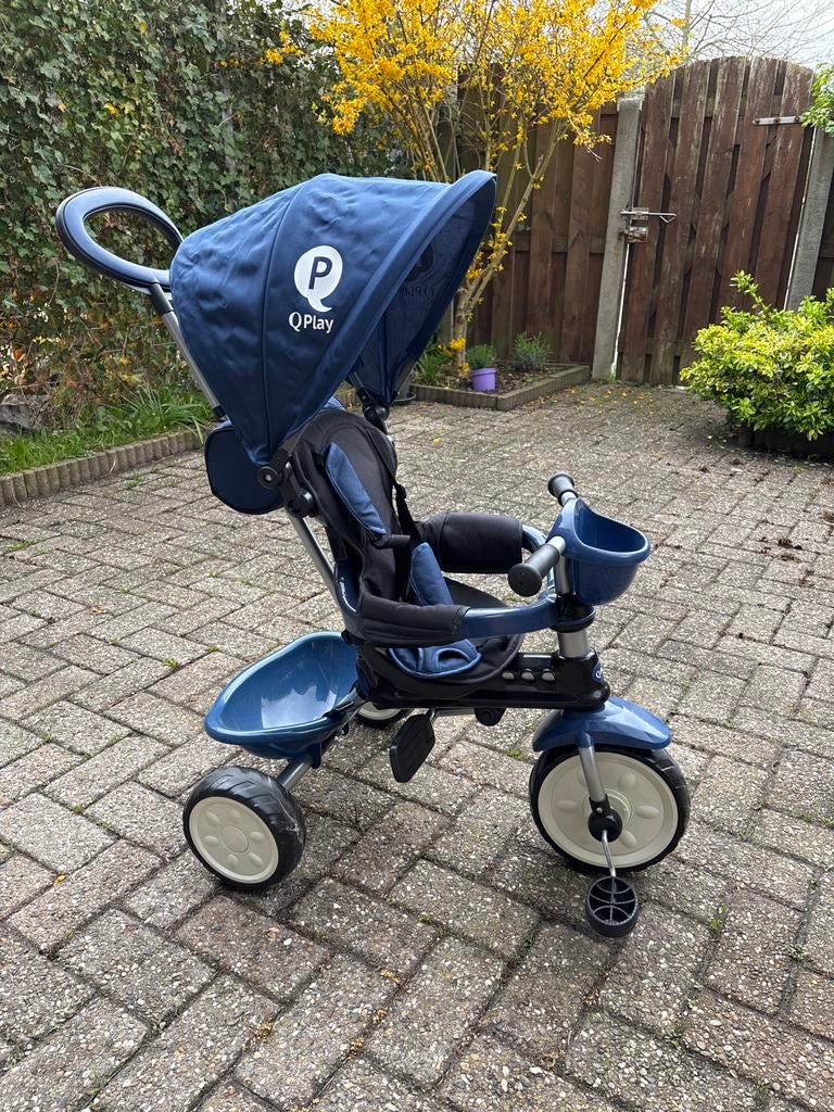 Qplay driewieler, Ophalen, Zo goed als nieuw, Duwstang