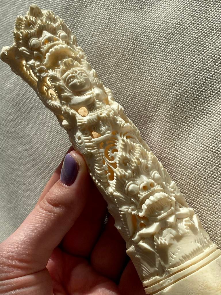 Gedetailleerd gesneden ivoren handvat/decoratie, Ophalen of Verzenden
