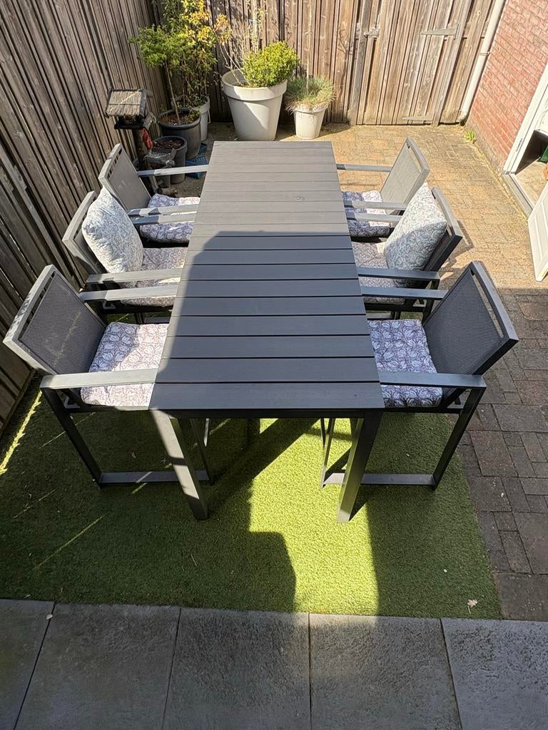 Bellagio (tuin)/barset 7-delig, 220cm - Perfect voor buiten!, Ophalen, Eettafel, 6 zitplaatsen, Aluminium