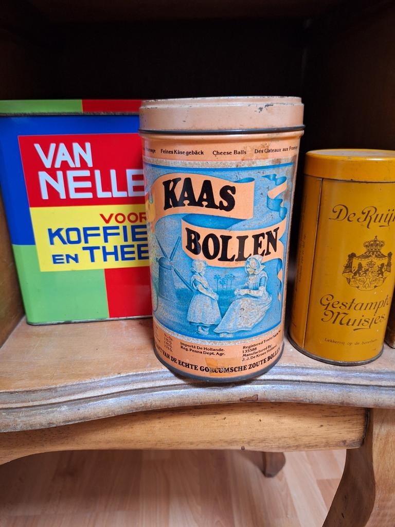 Drie Oude Vintage Blikken: Van Nelle, Kaasbollen, De Ruijter, Ophalen, Gebruikt, Overige, Overige merken