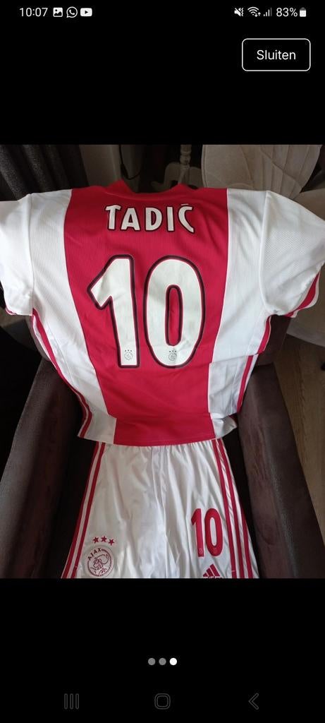 Ajax shirt/set Tadic 10 - Maat S - Goede staat, Maat S, Ophalen of Verzenden, Gebruikt, Shirt