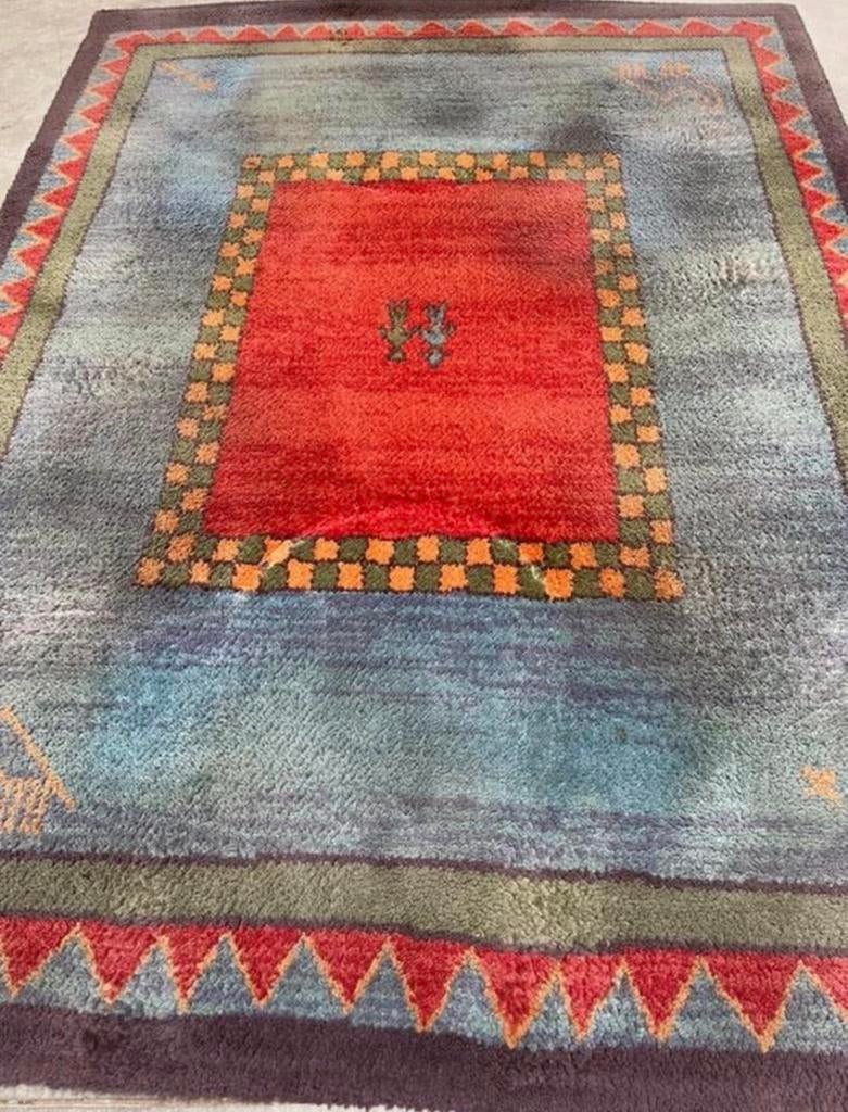 Vintage gabbeh tapijt 172cm x 225cm kleed scheerwol orient, Gebruikt, Vintage tapijt gabbeh scheerwol vloerkleed hoogpolig, 150 tot 200 cm