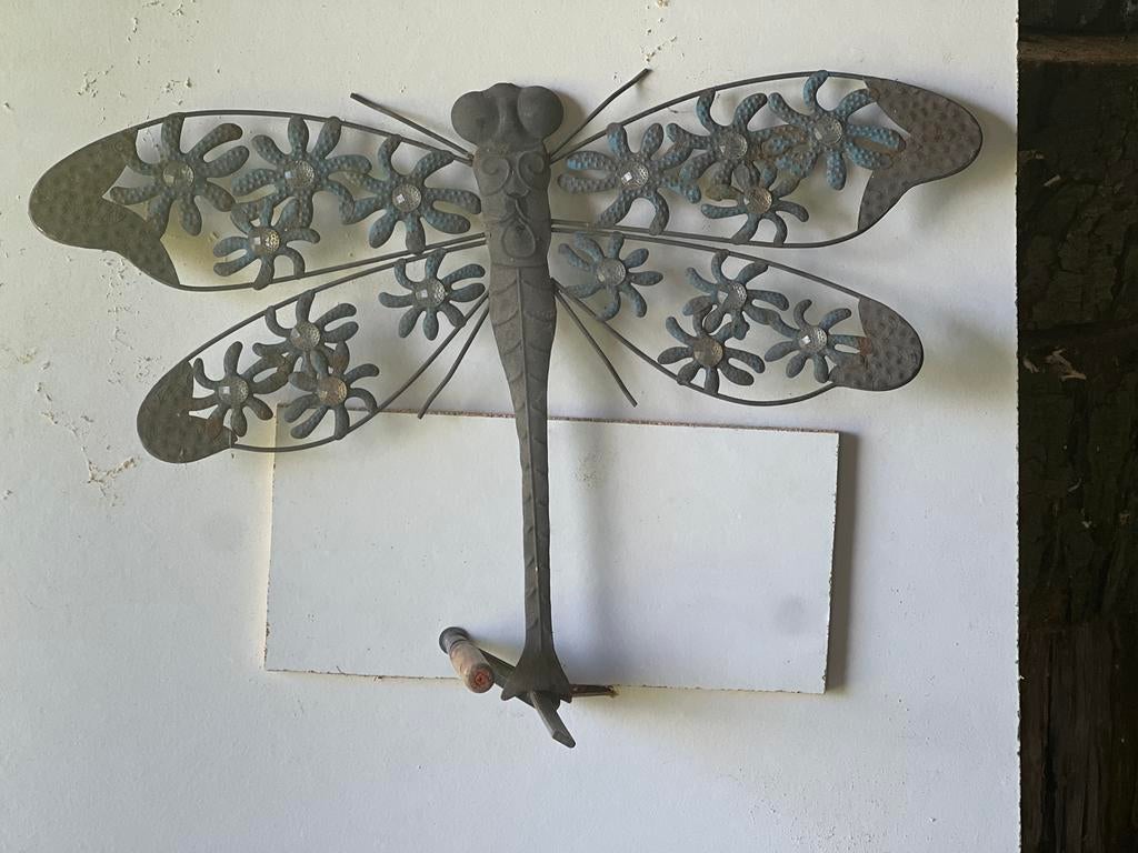 Metalen Libelle Wanddecoratie - Vintage Stijl, Ophalen, Vintage, Gebruikt, Metaal