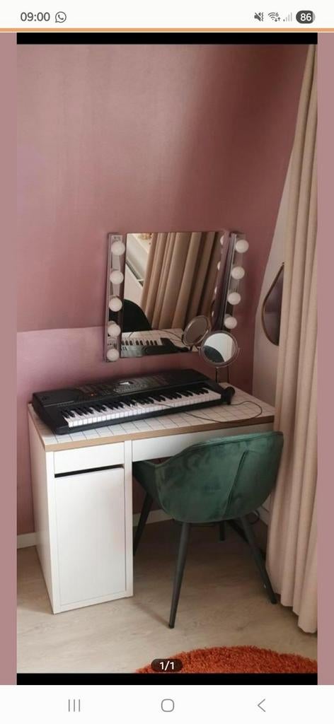 Ikea spiegel + 2 lampen, Ophalen, Minder dan 50 cm, Zo goed als nieuw, Minder dan 100 cm