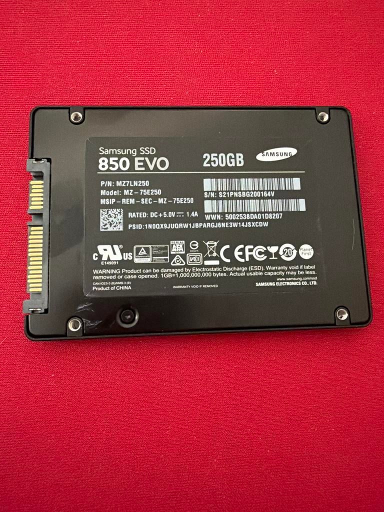 Samsung SSD 850 EVO 250GB - Snelle en betrouwbare opslag, Intern, Gebruikt, Server, Ophalen of Verzenden