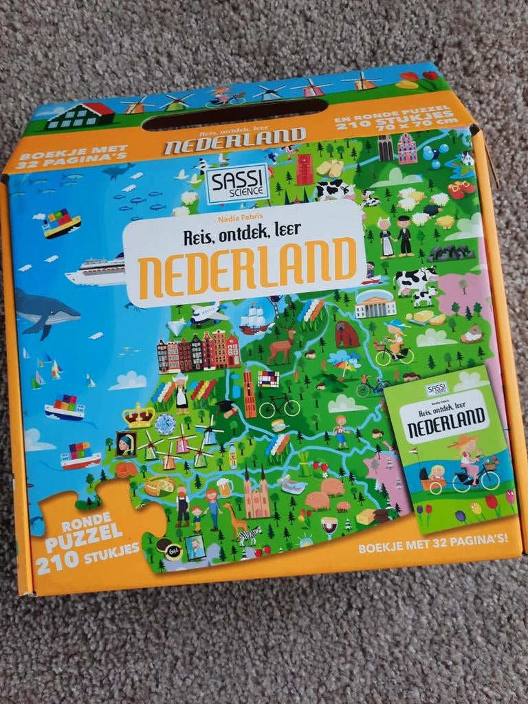 Sassi Science Reis, ontdek, leer Nederland puzzel, Ophalen of Verzenden, Meer dan 50 stukjes, Zo goed als nieuw, 6 jaar of ouder