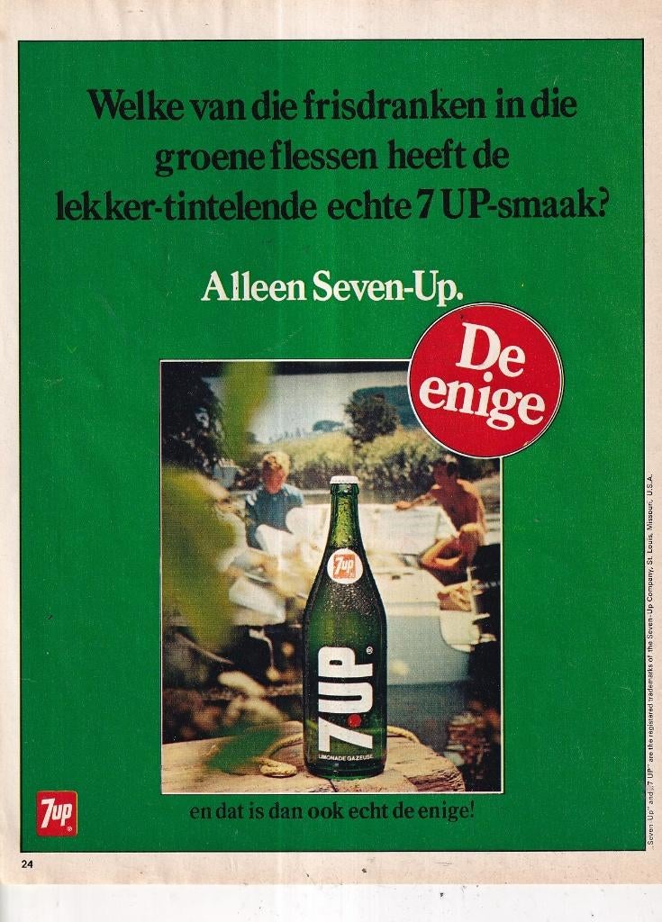 Retro reclame 1971 7Up Seven-Up frisdrank lekker tintelend, Verzamelen, Verzenden, Overige typen