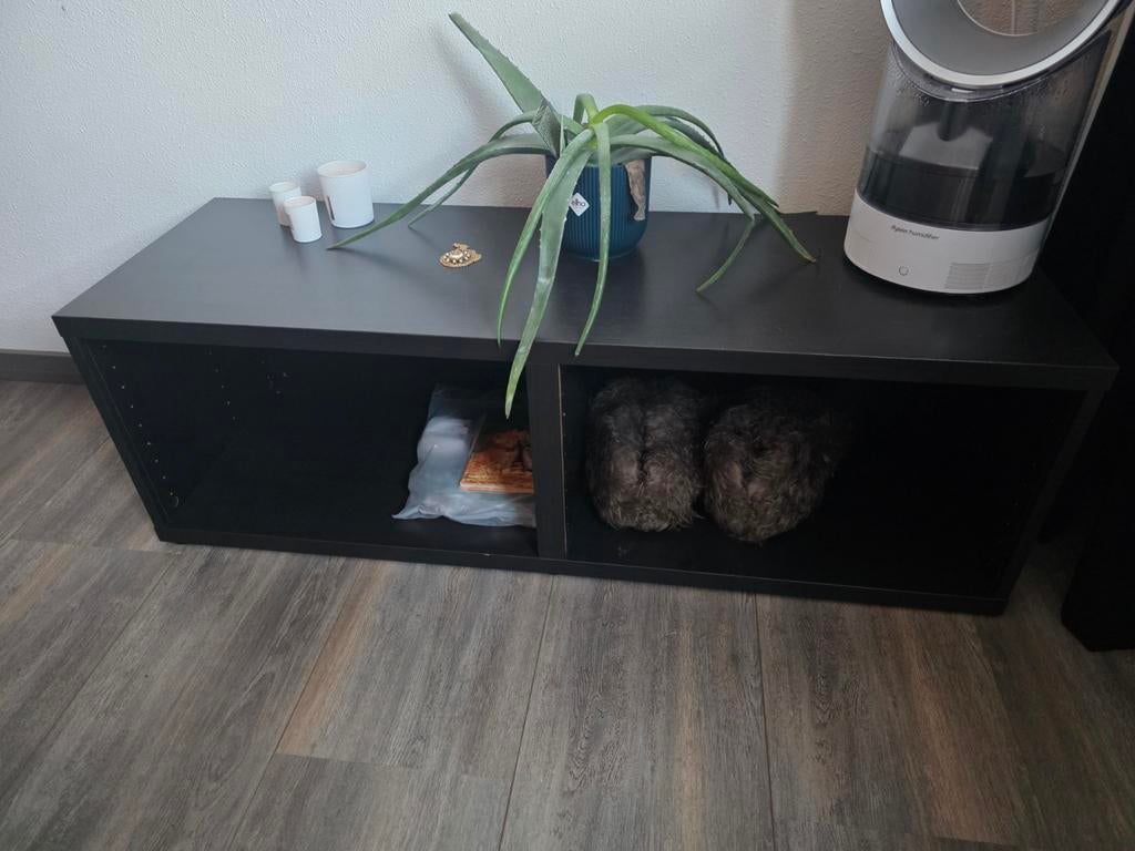 IKEA Bestå TV-meubel / bijzettafel zwartbruin 120x40x38, Ophalen, 100 tot 150 cm, Zo goed als nieuw, Minder dan 100 cm