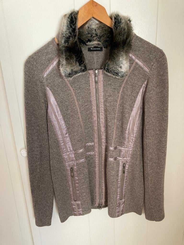 Vest met afneembaar imitatie Bontje - Maat L, Maat 38/40 (M), Bruin, Ophalen of Verzenden, Zo goed als nieuw