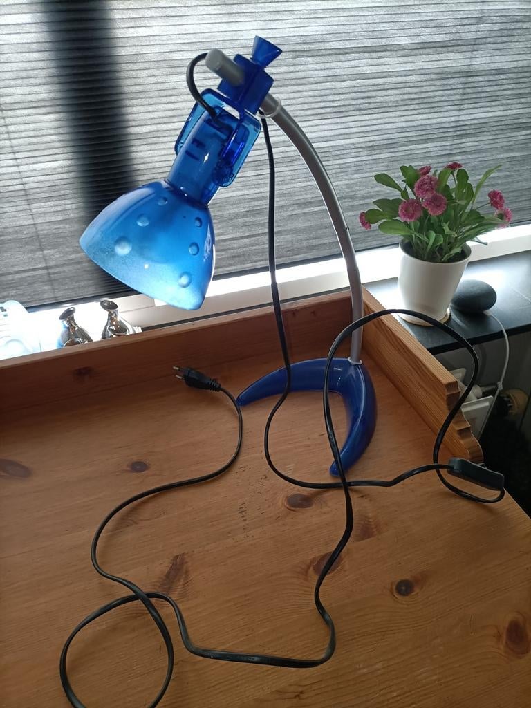 Vintage Ikea Mörker dark BLUE 1990's tafellamp Hagberg, Ophalen of Verzenden, Kunststof, Minder dan 50 cm