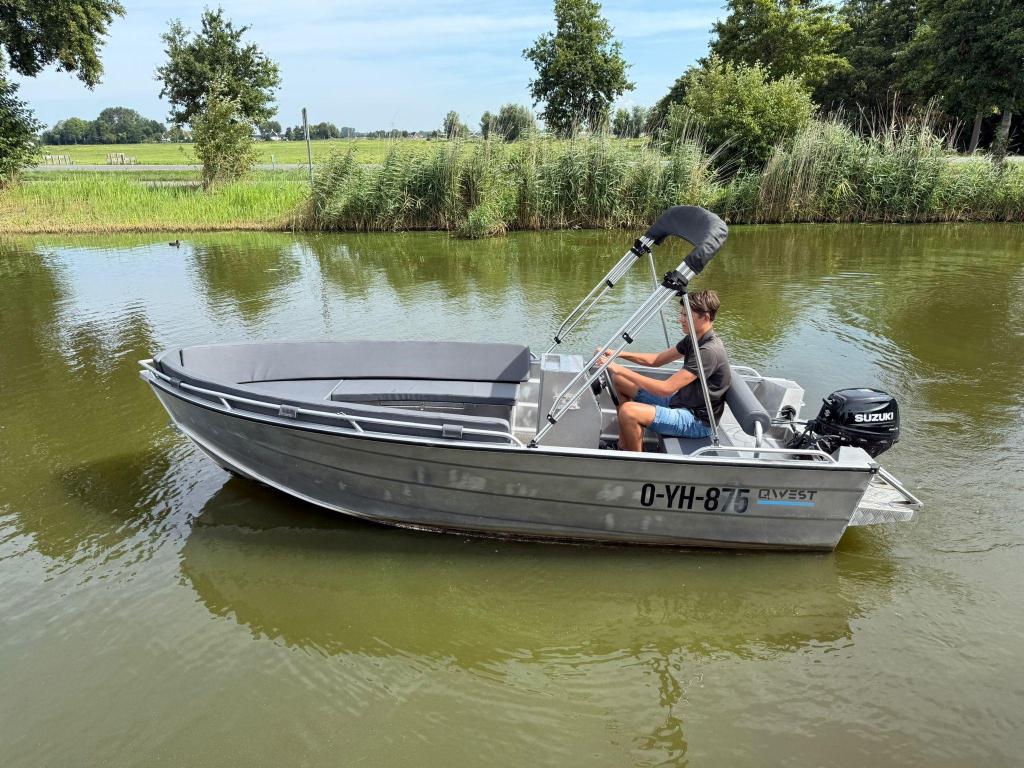 Qwest 450 R aluminium 15pk Suzuki met heel veel extra's, 10 tot 30 pk, Gebruikt, Aluminium, 3 tot 6 meter