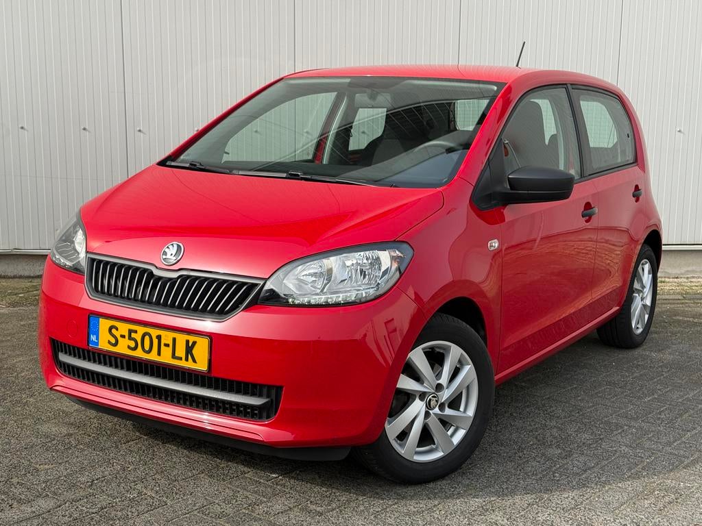 Skoda Citigo 1.0 2016 Rood | Stoelverwarming | Airco | LMV, Auto's, Voorwielaandrijving, Stof, Zwart, 4 stoelen