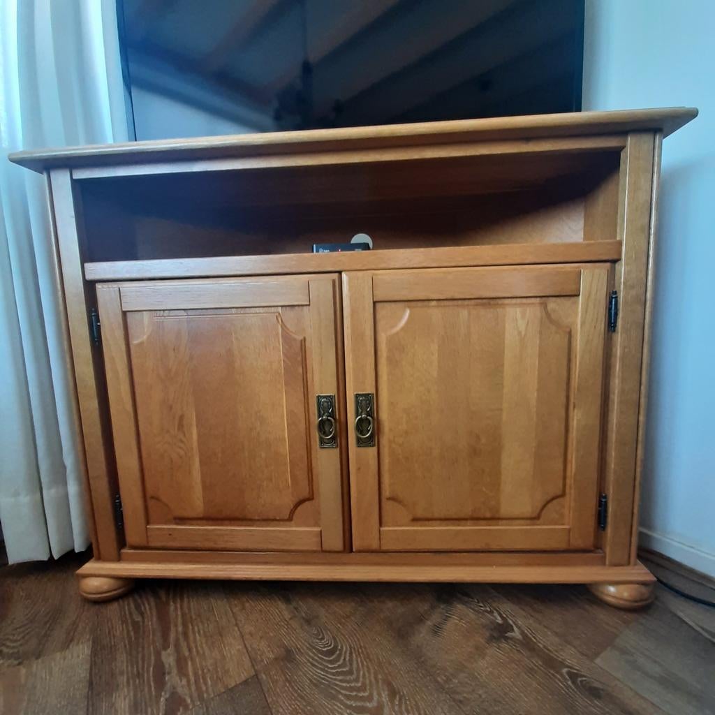 Hoekkast / TV meubel  licht eiken., Ophalen, Gebruikt, 100 tot 150 cm, Klassiek