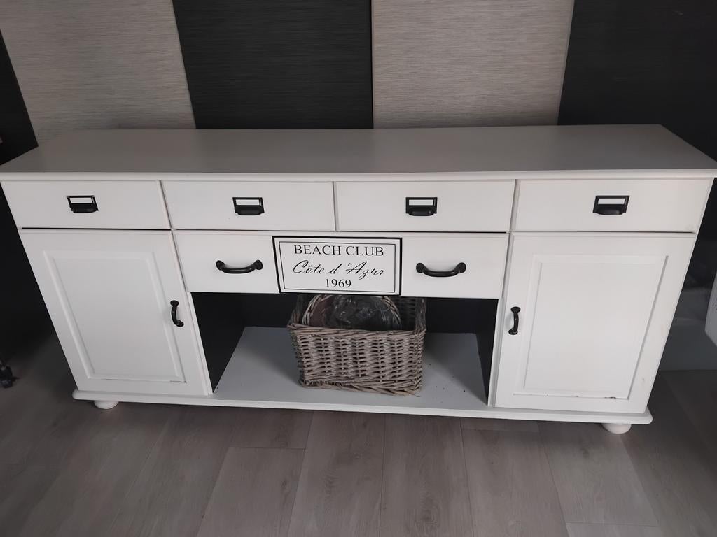 Dressoir wit landelijk, Ophalen, Gebruikt, 150 tot 200 cm, Landelijk