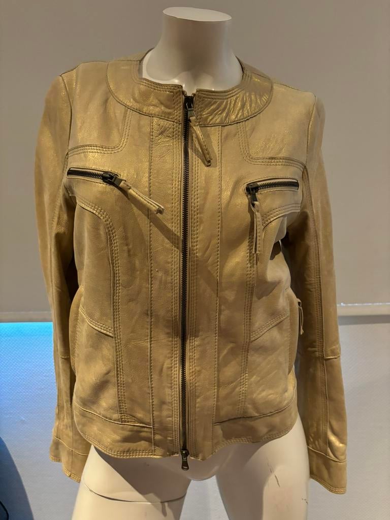Marlboro classics leren jas maat it 42, Kleding | Dames, Maat 38/40 (M), ., Beige, Ophalen of Verzenden