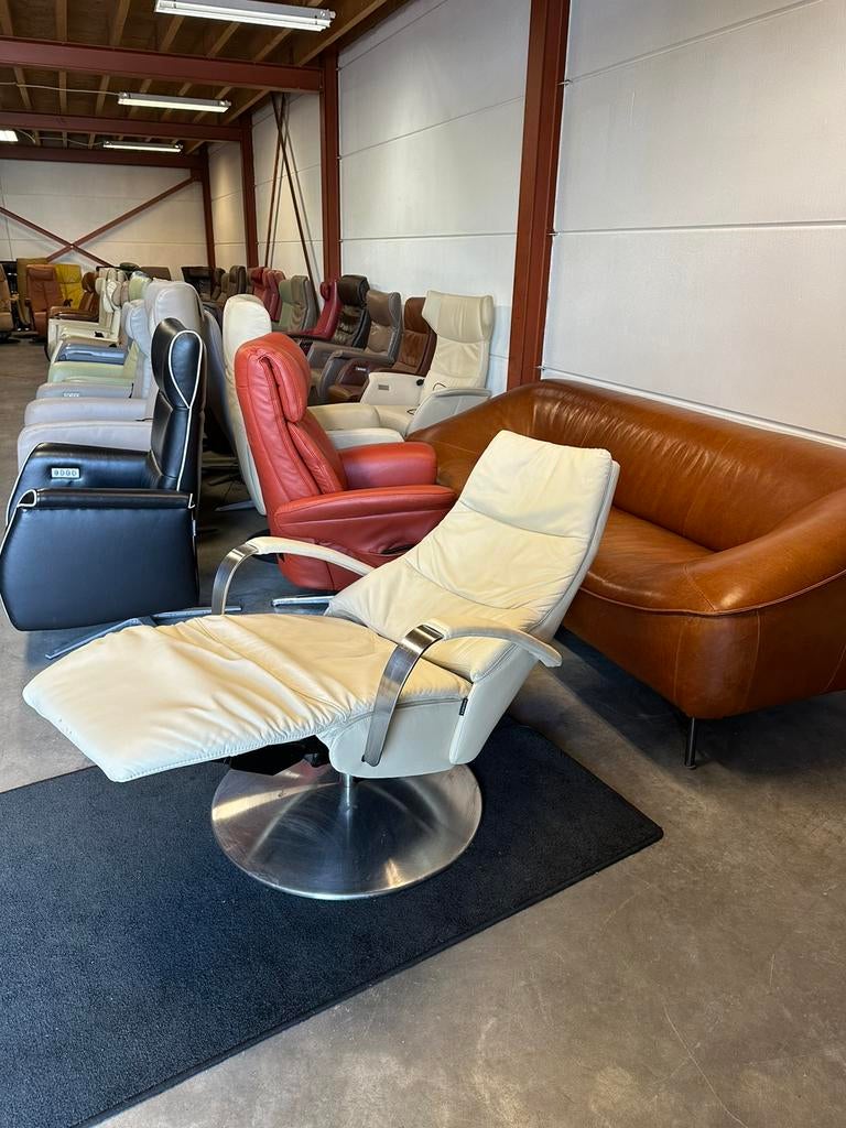 Relaxfauteuil , wit leren design relax fauteuil Humberto, 2871SK, Mariansoliak8@gmail.com, Ophalen of Verzenden, Zo goed als nieuw