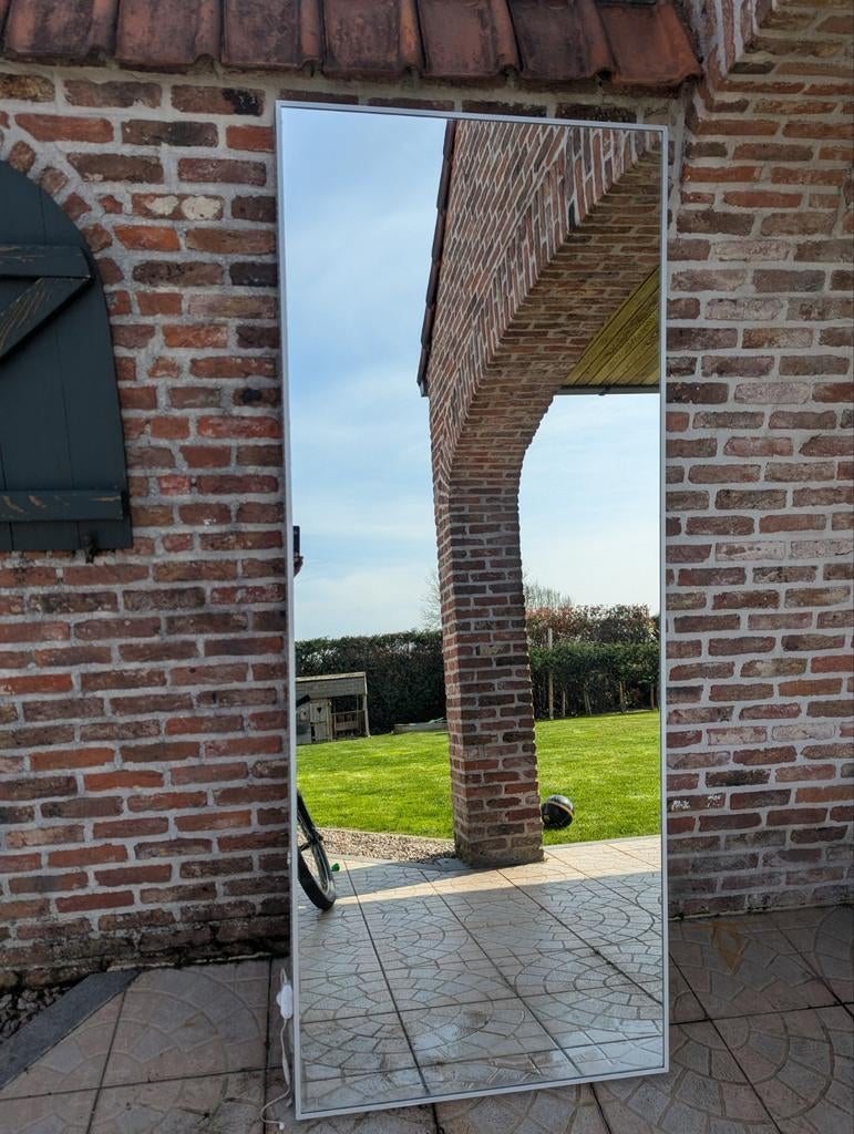 IKEA spiegel 78x196 cm met LED-strip, zo goed als nieuw, Ophalen, Zo goed als nieuw, 75 tot 100 cm, 150 tot 200 cm