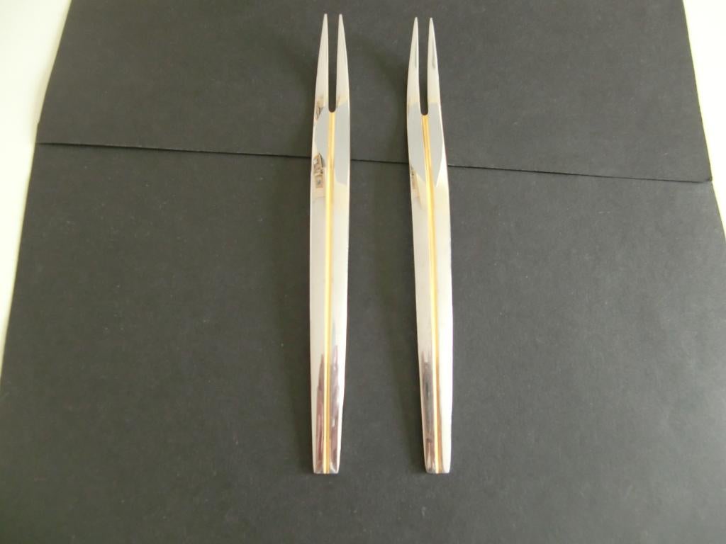 31DI: WMF gold Maximes – 2 vleesvorken, Ophalen of Verzenden, Gebruikt, Rvs of Chroom