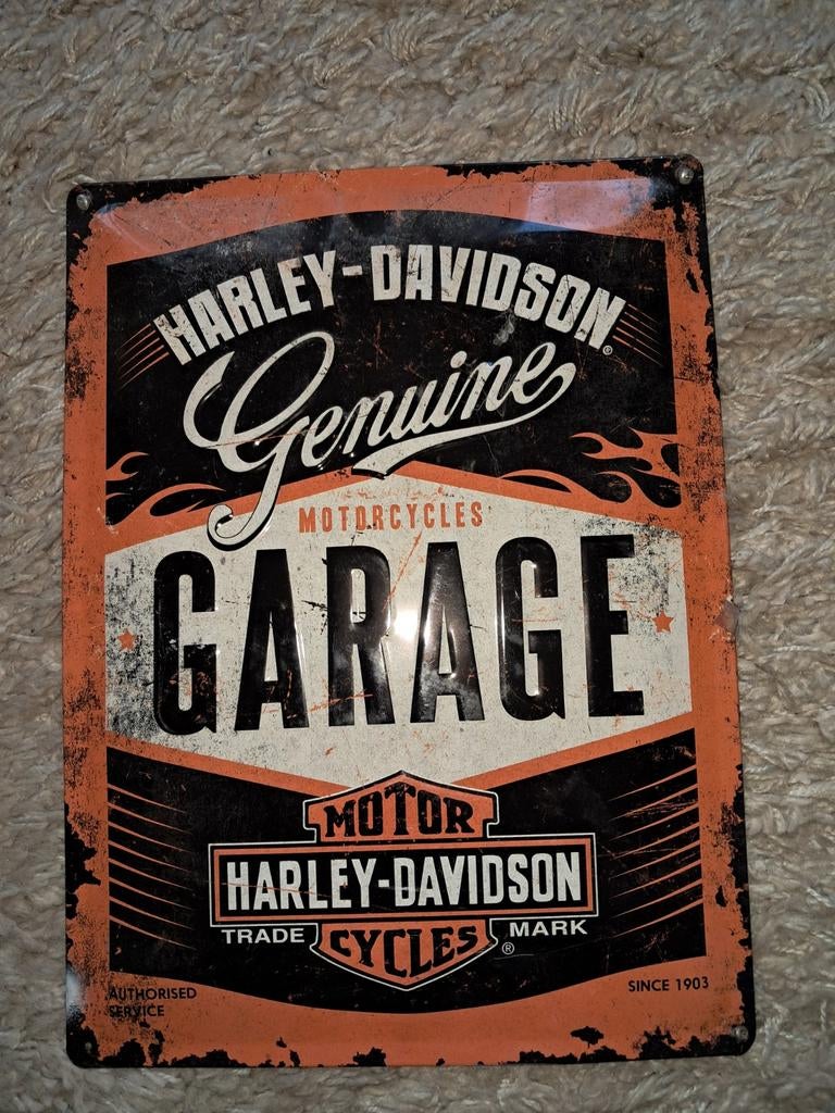 Harleydavidson 2013 motorcyle garage wandbord, Ophalen of Verzenden