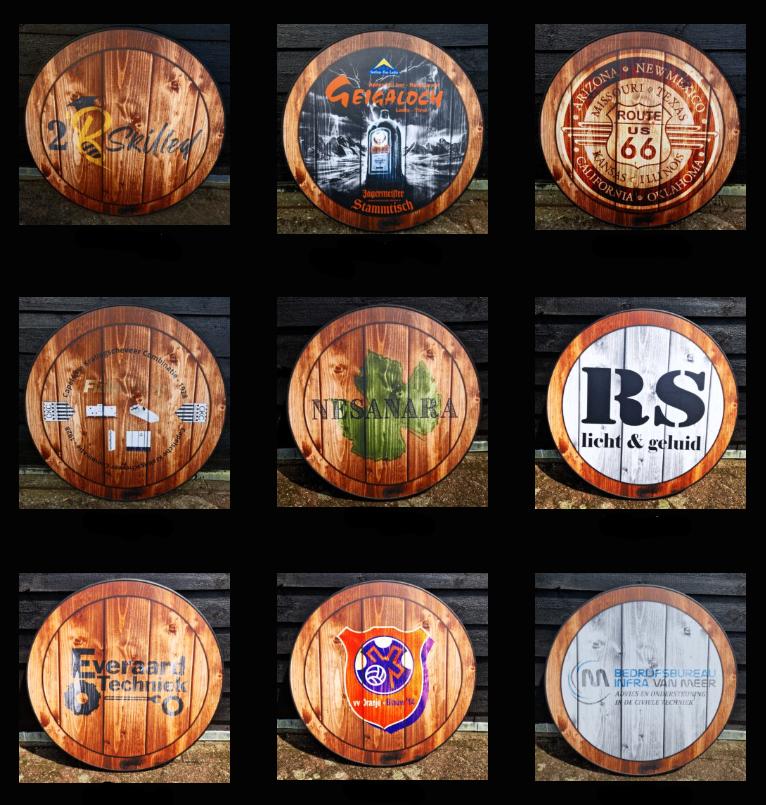 '' 4 seizoenen tafelblad'' met reclame? De Kornschuur, Ophalen, Kunststof, 50 tot 100 cm, Rond