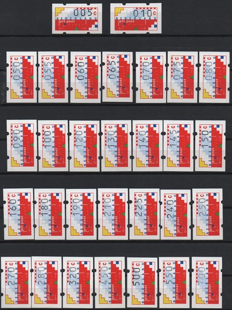 AUTOMAAT stroken 1 - 30 POSTFRIS Complete serie Cat. €105,-, Ophalen of Verzenden, T/m 1940, Postfris