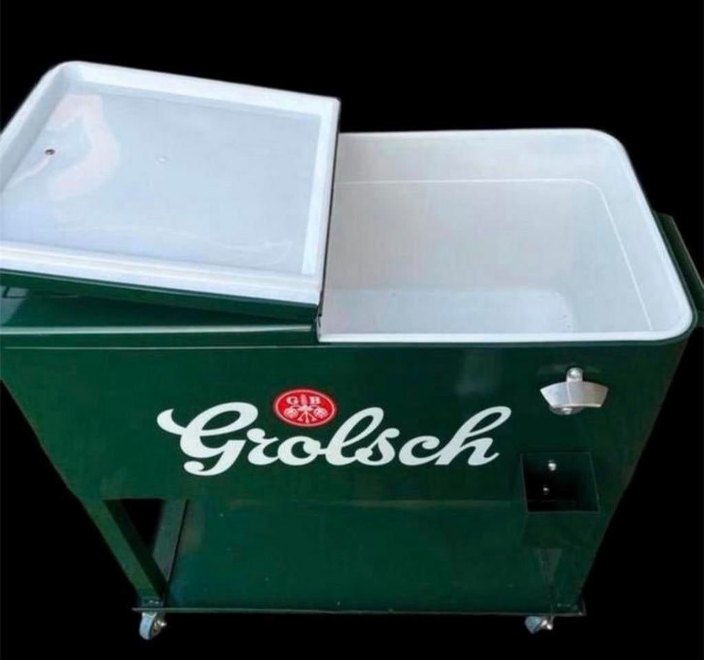Grolsch koelbox op wielen - Nieuw in doos, Ophalen, Nieuw, Koelbox, Koelelement