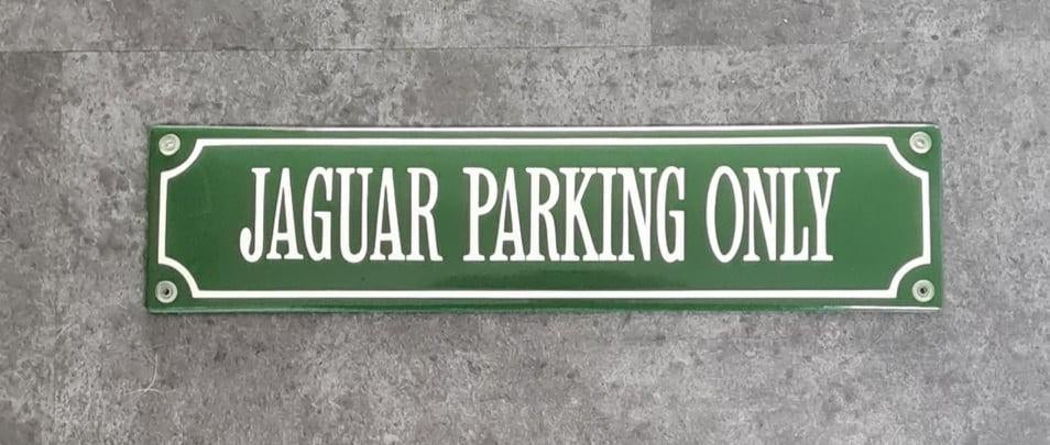 Jaguar Parking Only emaillen straatnaam bord Tesla Amsterdam, Eu, Eu, Nieuw, Ophalen of Verzenden