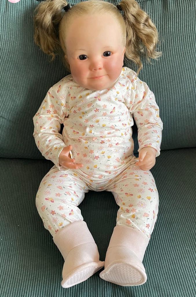 Reborn june 7month, Verzamelen, Ophalen of Verzenden, Zo goed als nieuw, Babypop, Levensecht of Reborn