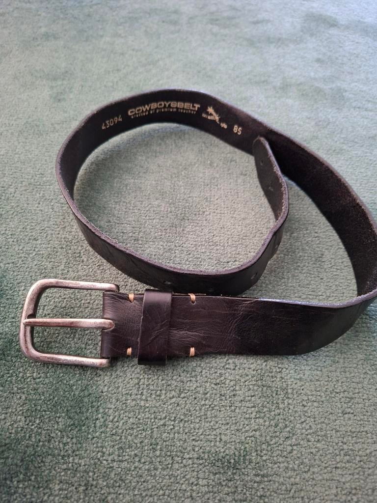 Prachtige leren riem cowboy belt 85, Ophalen of Verzenden, Zo goed als nieuw, Bruin, 95 tot 105 cm