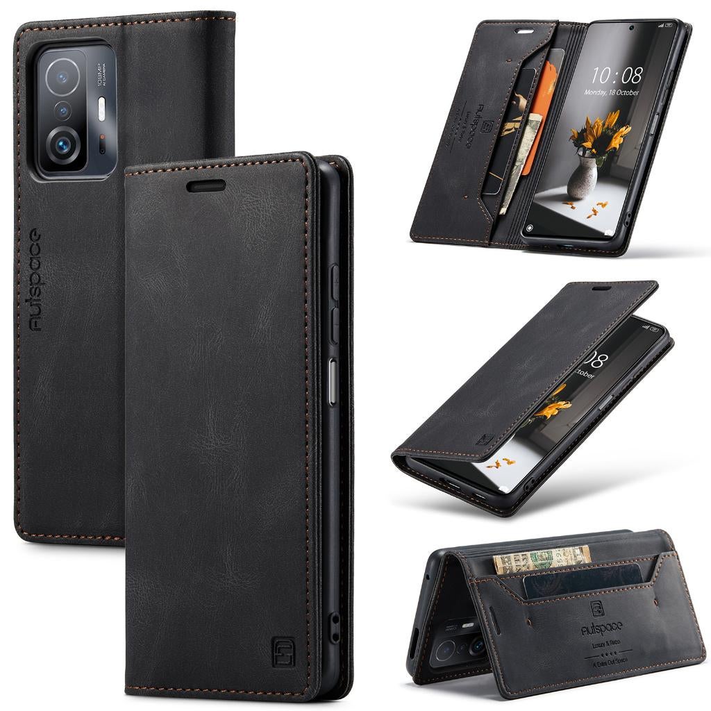 Xiaomi 11T / 11T Pro Luxe Flip Case met Kaarthouder _ Zwart, Verzenden, Nieuw, Hoesje of Tasje