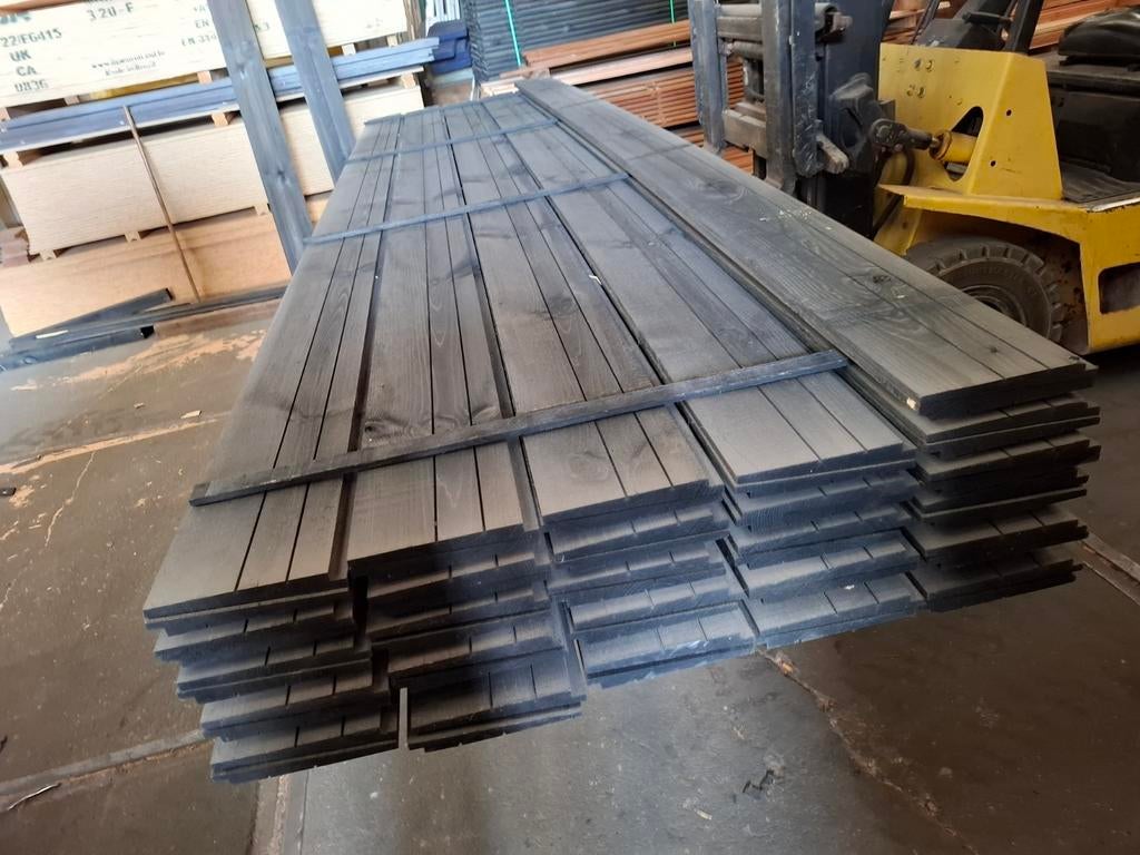 Partij 50 st zwarte zweeds rabat planken 4 m bezorgen mogeli, Ophalen, Nieuw, 250 cm of meer, Planken