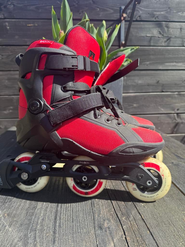 Powerslide Phuzion Radon 90 Inline Skates Rood Maat 44, Sport en Fitness, Gebruikt, Heren, Ophalen of Verzenden, Inline skates 4 wielen