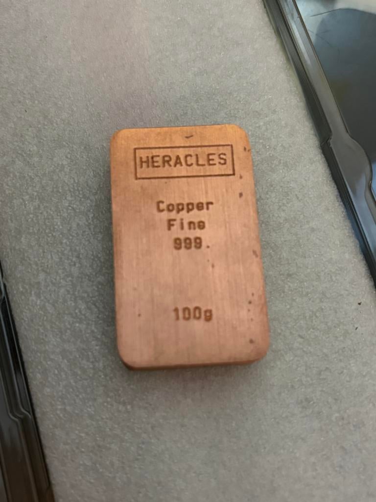 Koperstaaf Heracles Fine 999 100g, Ophalen, Zo goed als nieuw