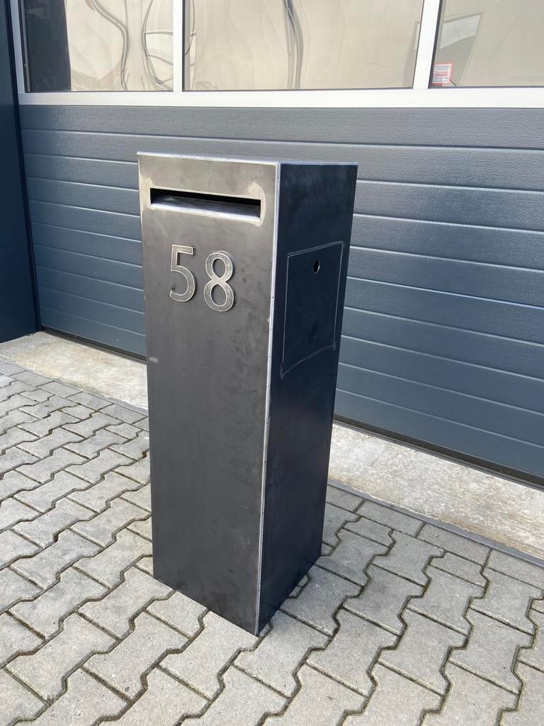 Brievenbus cortenstaal maatwerk, Tuin en Terras, Brievenbussen, Zo goed als nieuw, Rvs, Ophalen