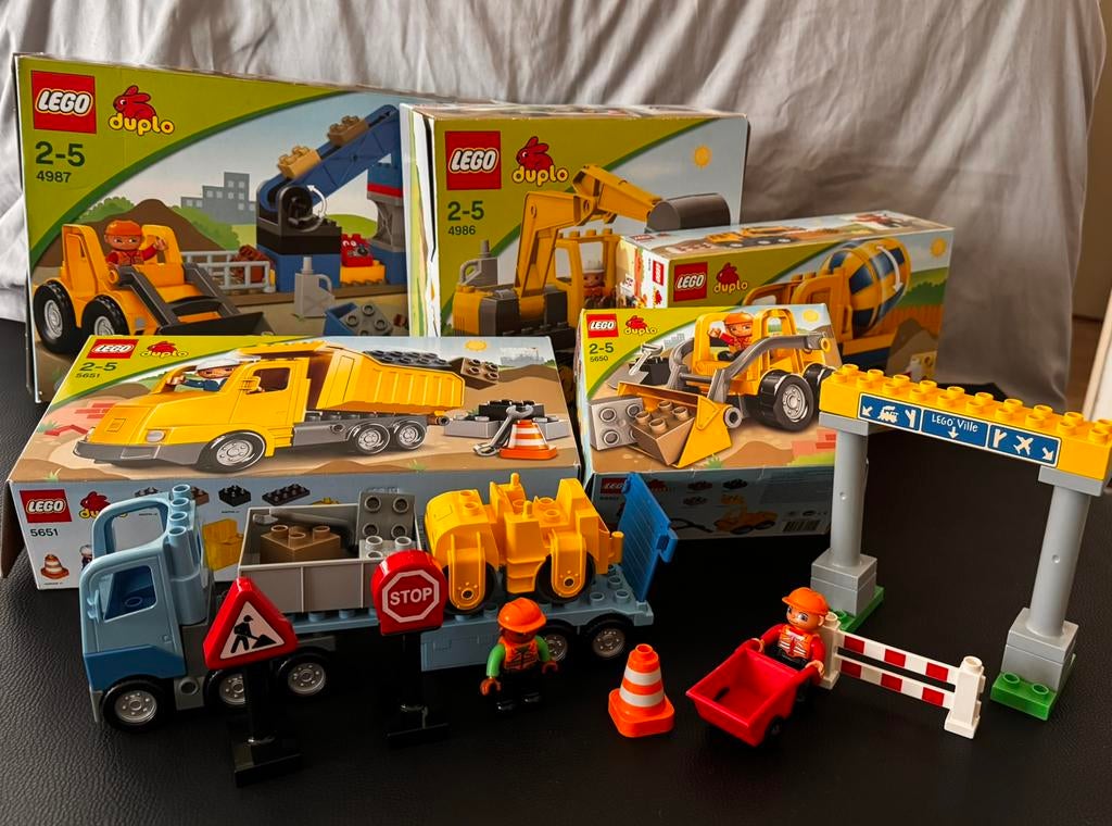 ️ 🚧🏗️👷 Grote Lego Duplo Constructie set van 6 Compleet, Ophalen, Zo goed als nieuw, Duplo
