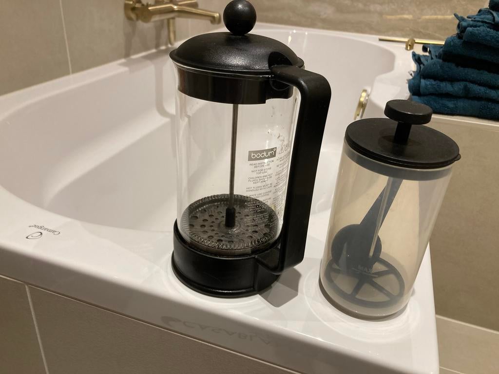 Bodum French Press en Melkopschuimer, Gebruikt, Overige modellen, Gemalen koffie, Ophalen of Verzenden